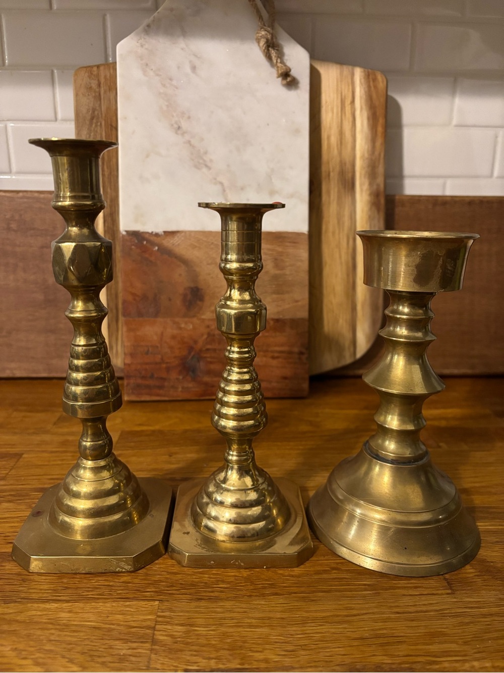 Brass Candlestick Set - Classic Gold Home Accent